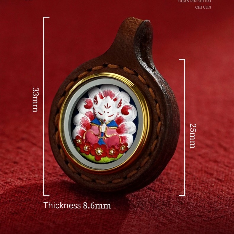 Handmade Leather Thangka Pendant with Fine Carved Design - 3D Buddha Art - Image 2