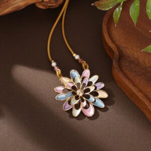 Bohemian Enamel Flower Necklace