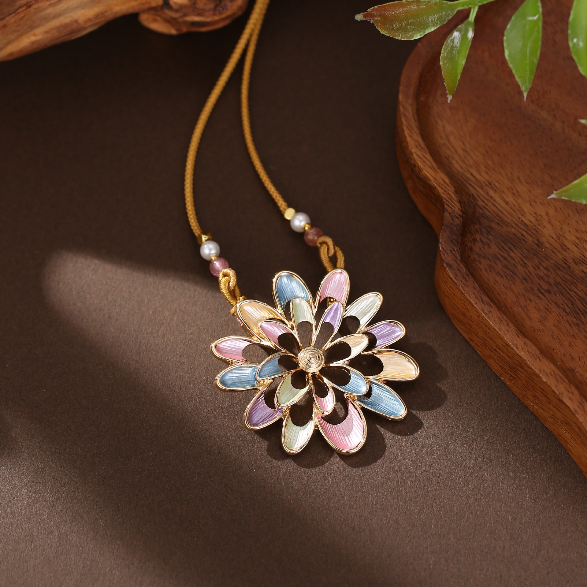 Bohemian Enamel Flower Necklace