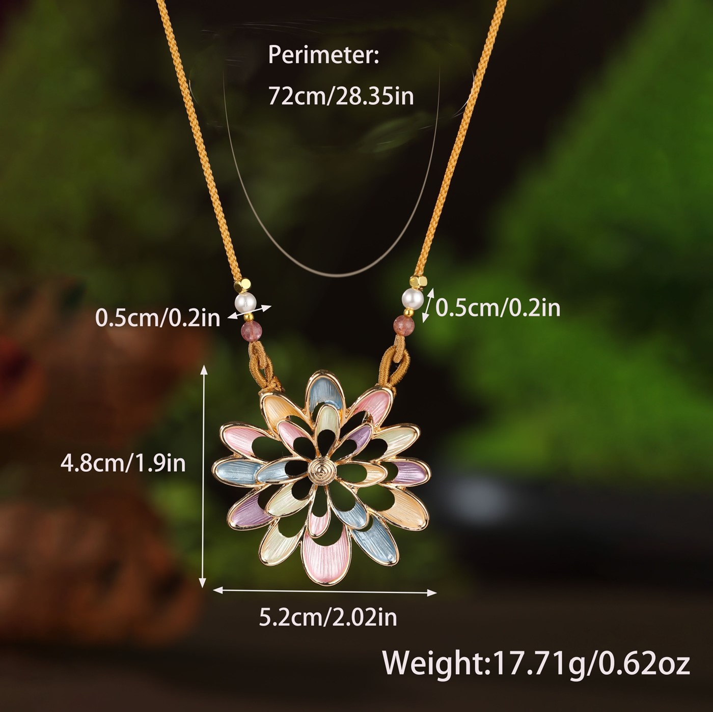 Bohemian Enamel Flower Necklace