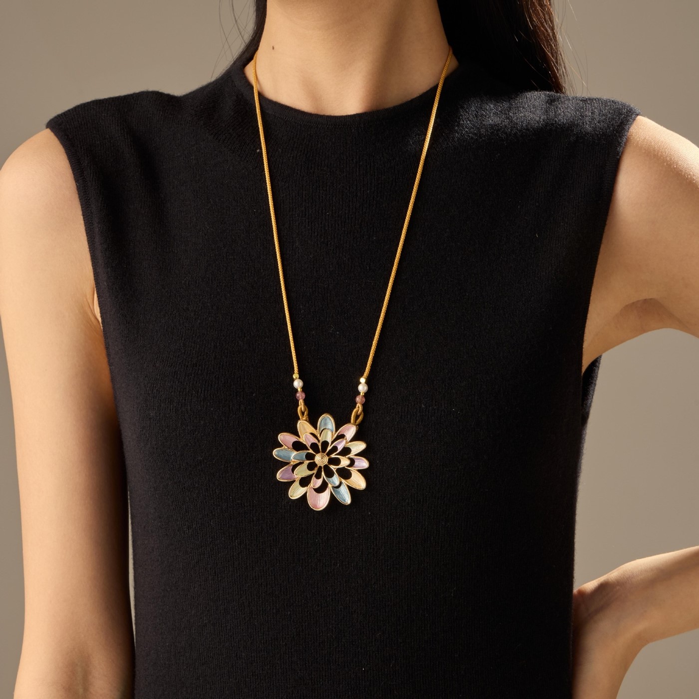 Bohemian Enamel Flower Necklace