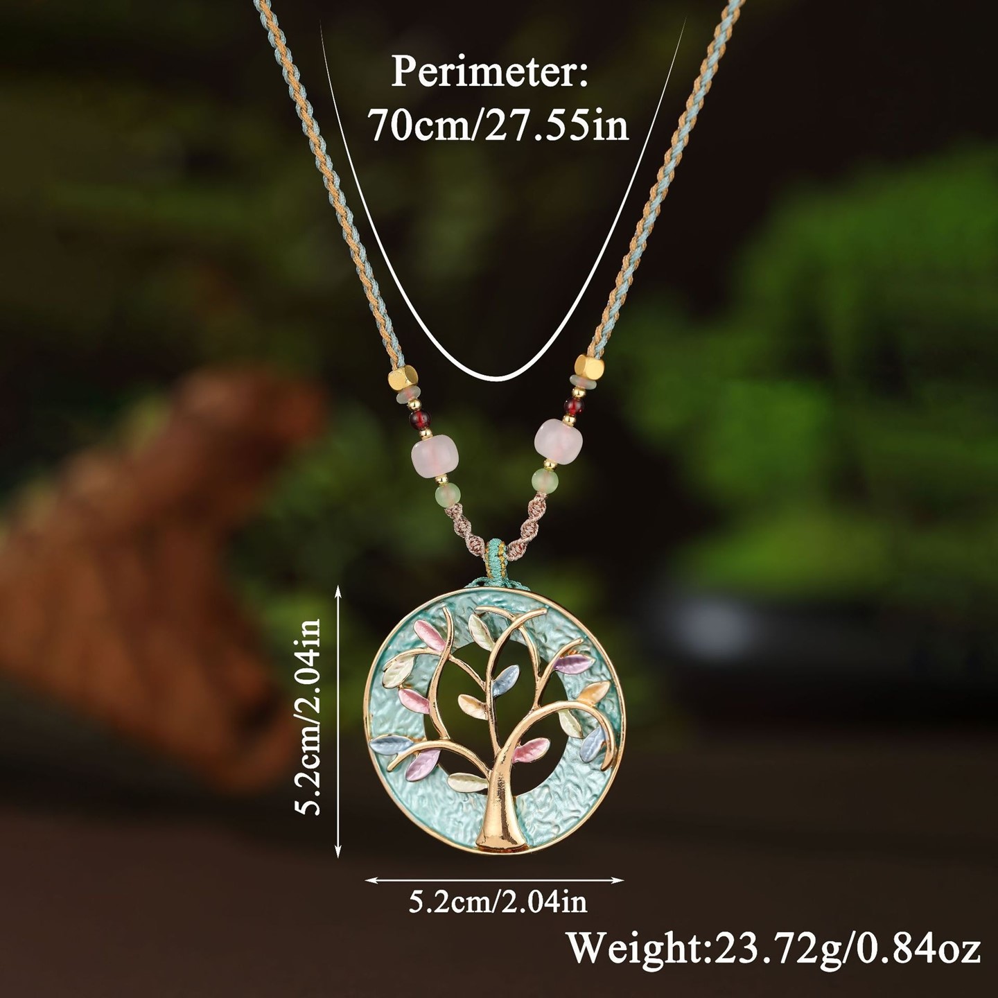 Tree of Life Necklace Copper Enamel
